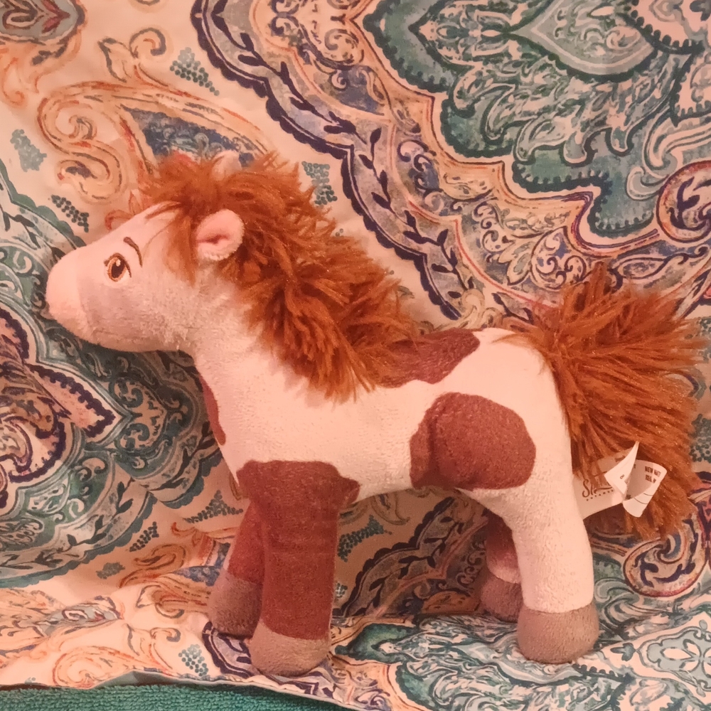 Adorable Brown and White Plush Horse Toy